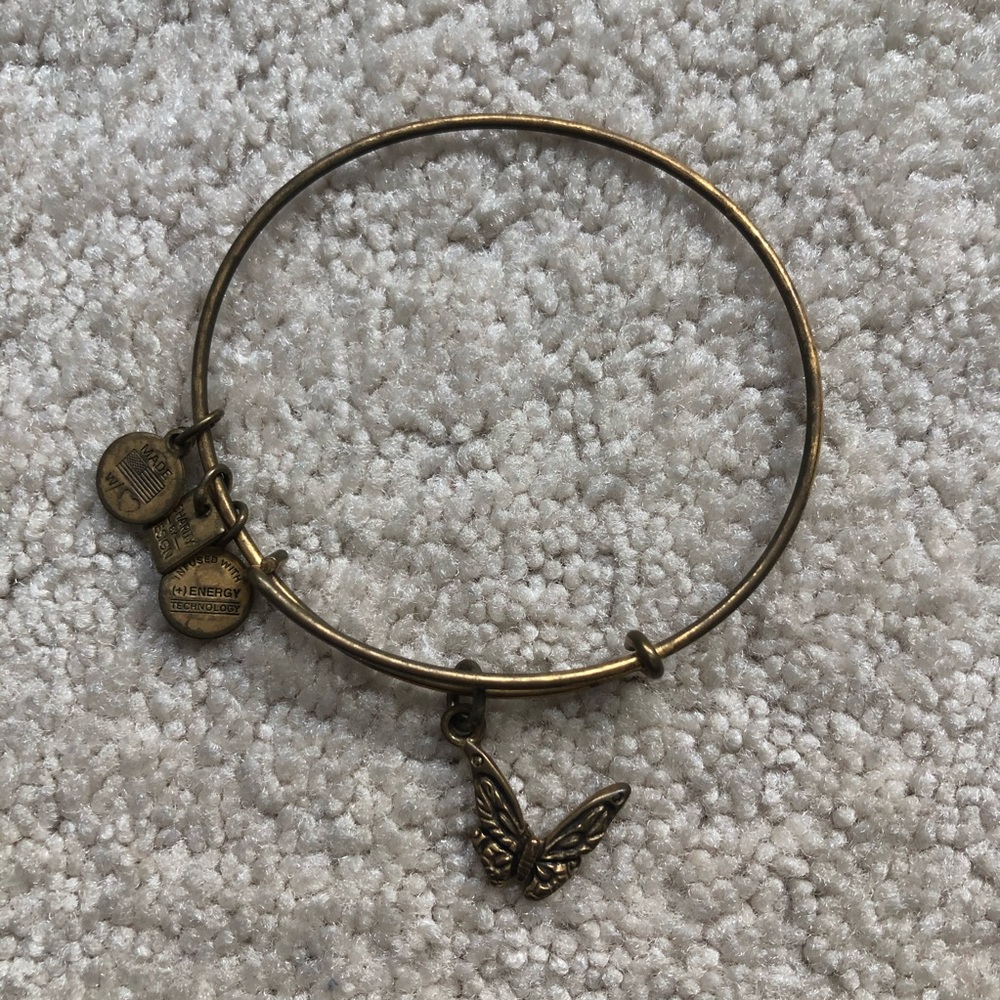 Alex and Ani Gold Butterfly Bangle